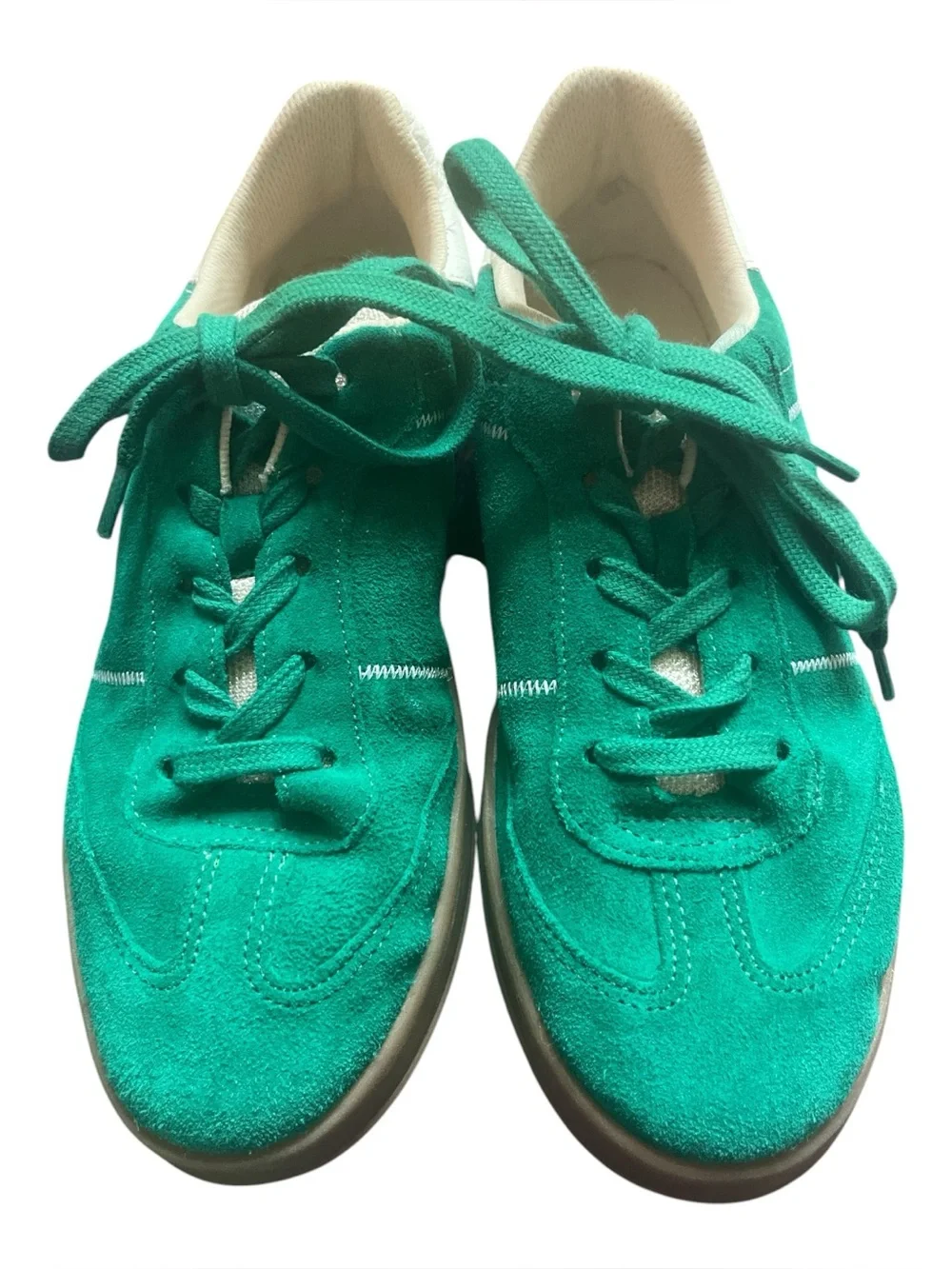 Cupcakes and Cashmere Green Suede Sneakers Lace Up Shoes Women's Size 7